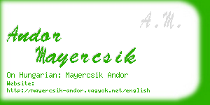 andor mayercsik business card